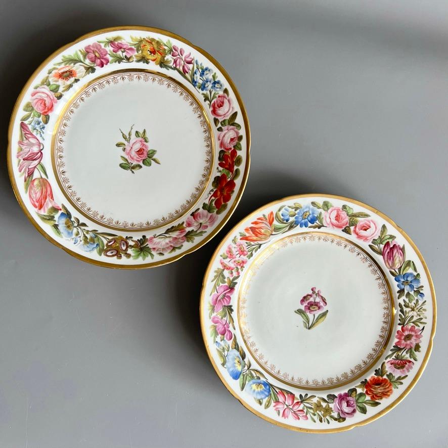 Coalport John Rose Teller, Abundant Flowers, T. Baxter Studio, ca. 1805 (2) (George III.) im Angebot
