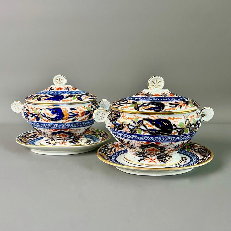 Coalport John Rose Porcelain Dessert Service, Imari Pattern, ca 1805 In Good Condition For Sale In London, GB