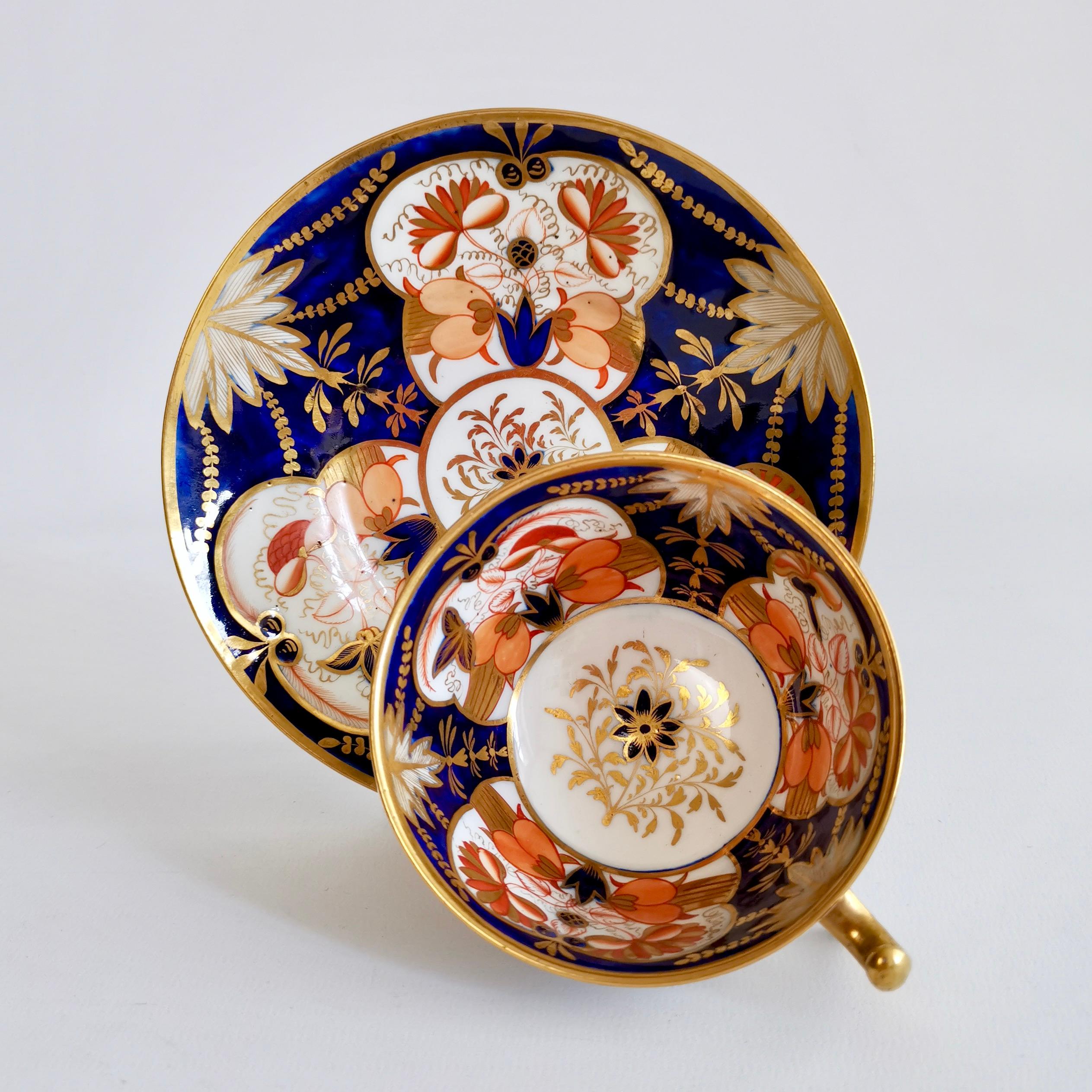 English Coalport John Rose Porcelain Teacup, Imari Pattern, Regency ca 1815