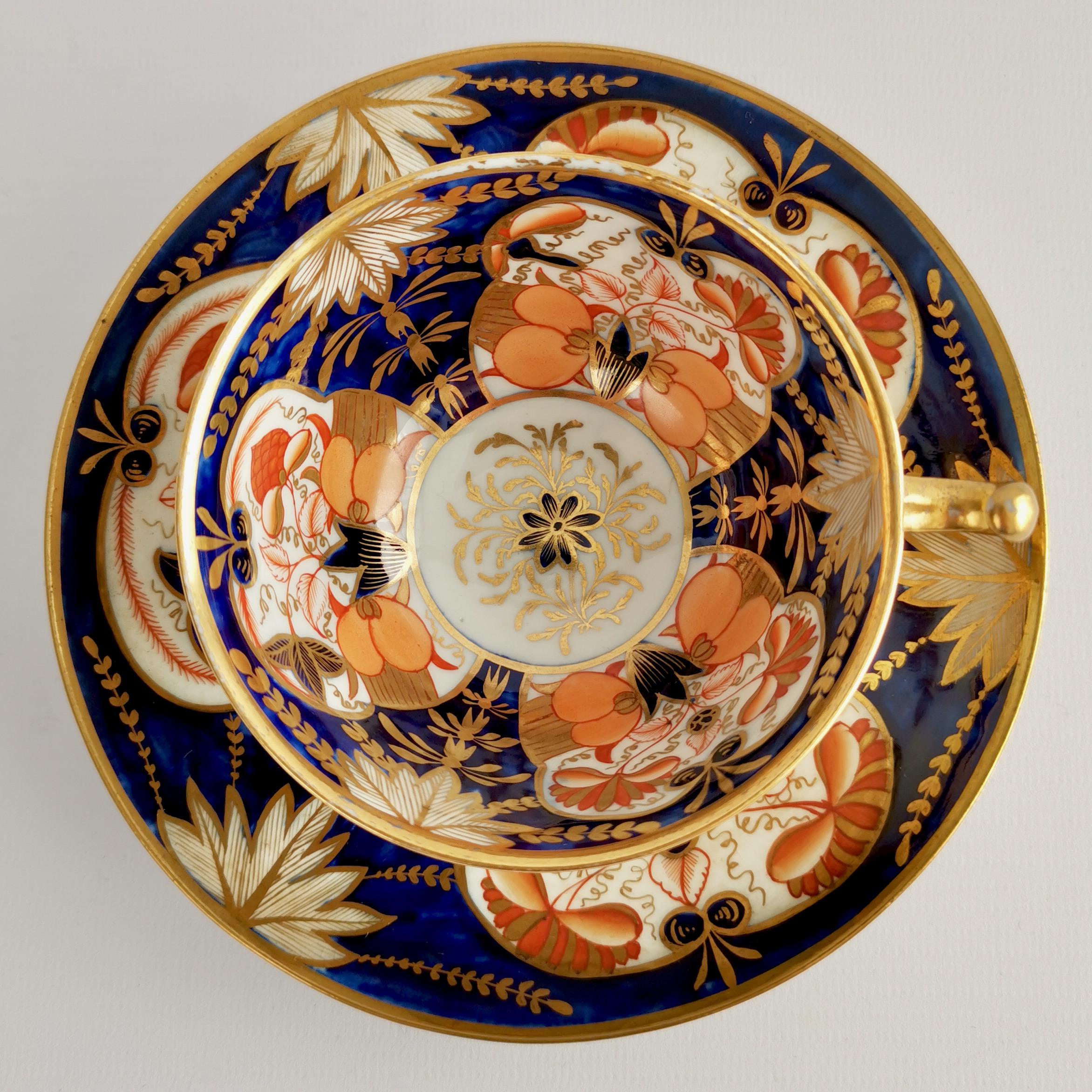 English Coalport John Rose Porcelain Teacup, Imari, Regency, ca 1815