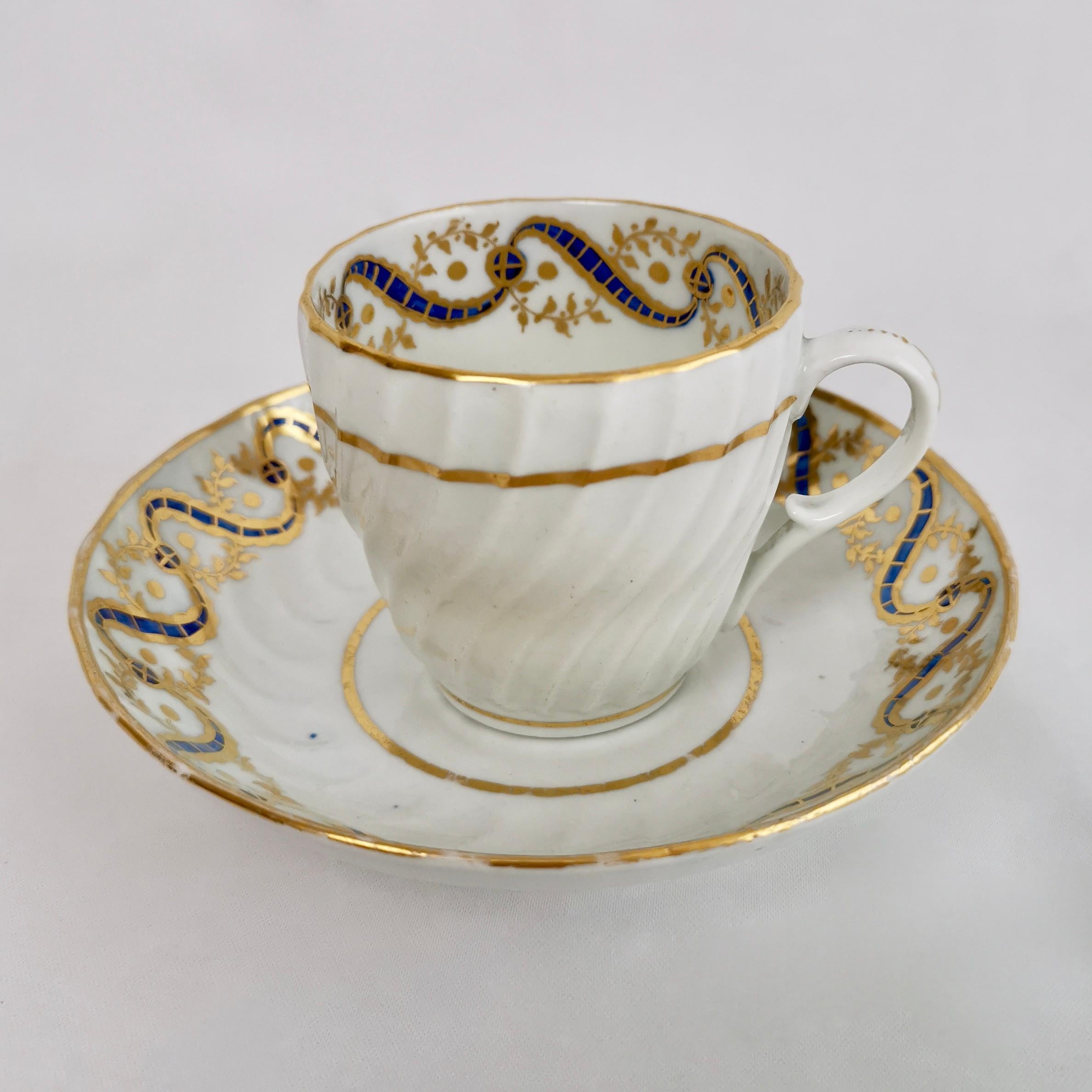 Coalport John Rose Porcelain Tea Service, White and Gilt, Georgian, circa 1795 5