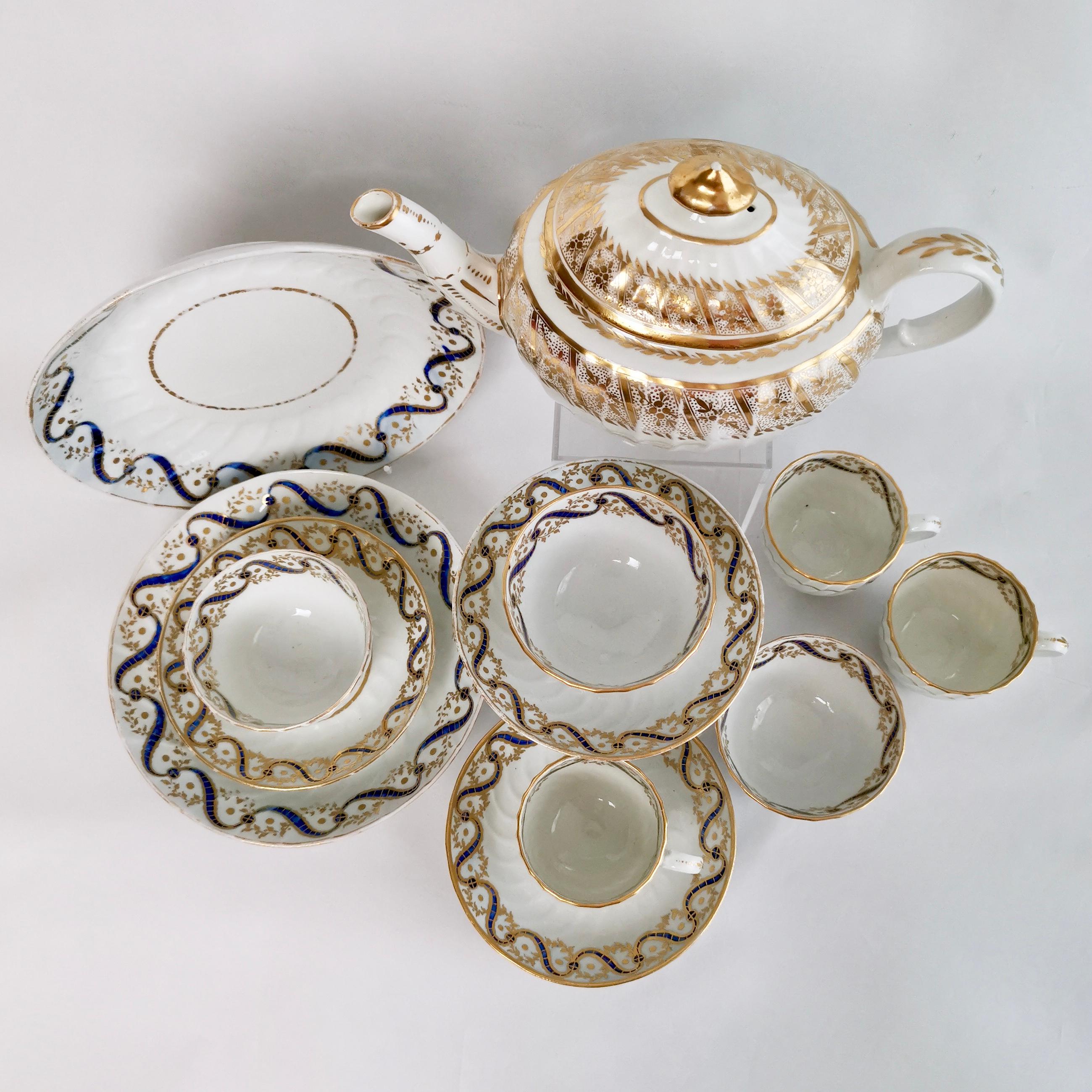 Coalport John Rose Porcelain Tea Service, White and Gilt, Georgian, circa 1795 13