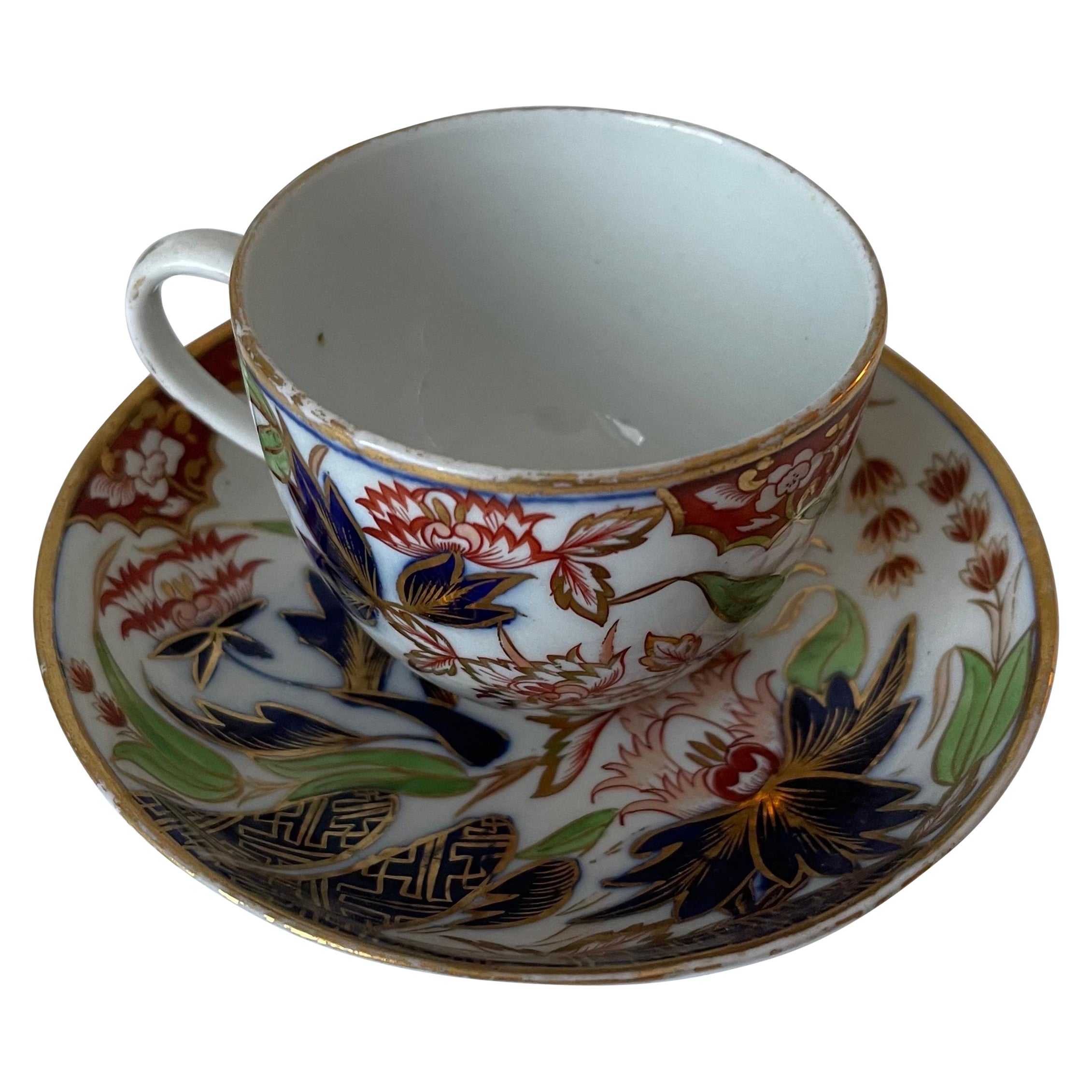 Coalport John Rose Thumb and Finger Pattern Teacup & Saucer For Sale