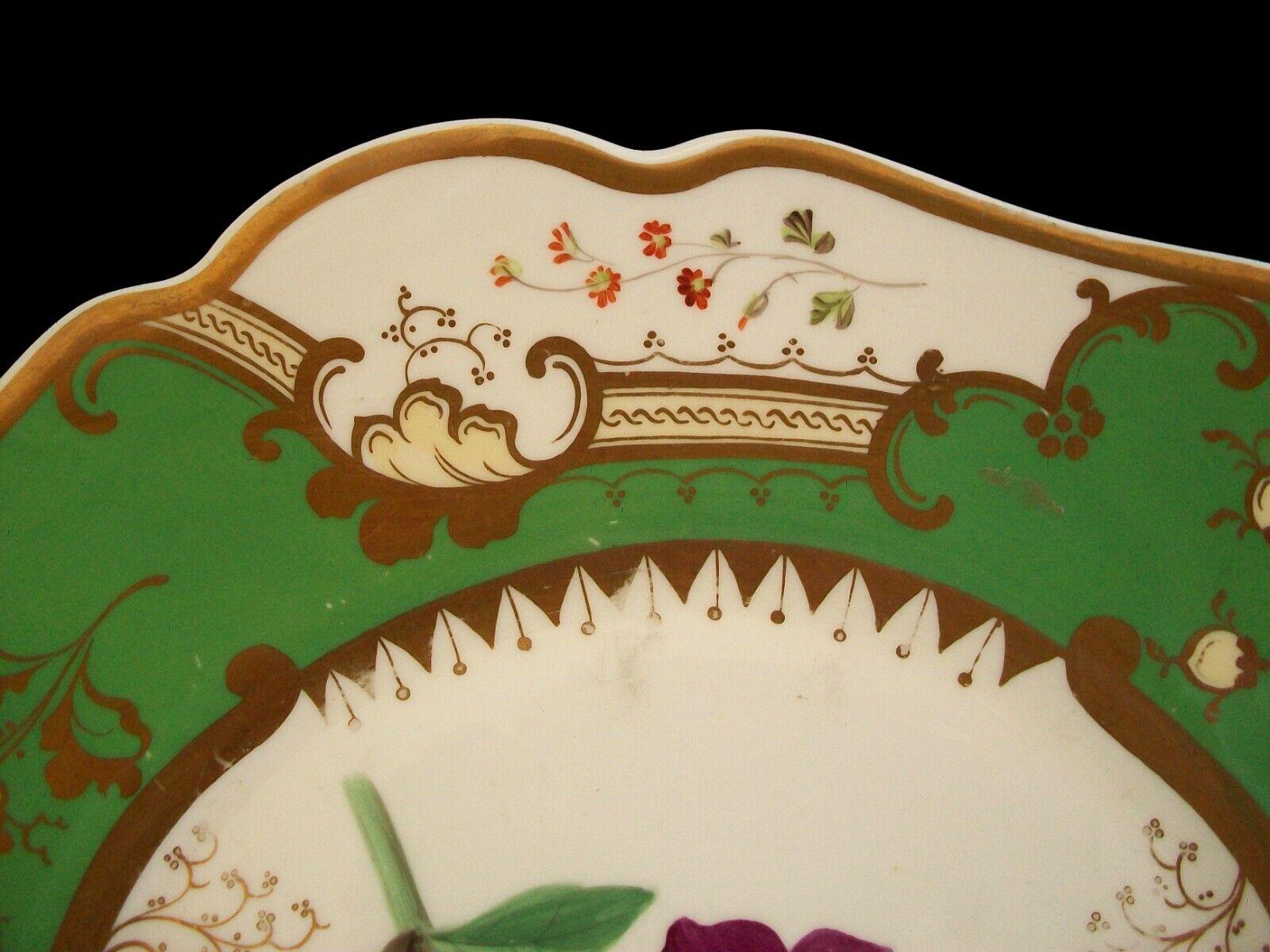 19th Century Coalport, 'Lungwort', Antique Botanical Serving Platter, U.K., circa 1830's For Sale