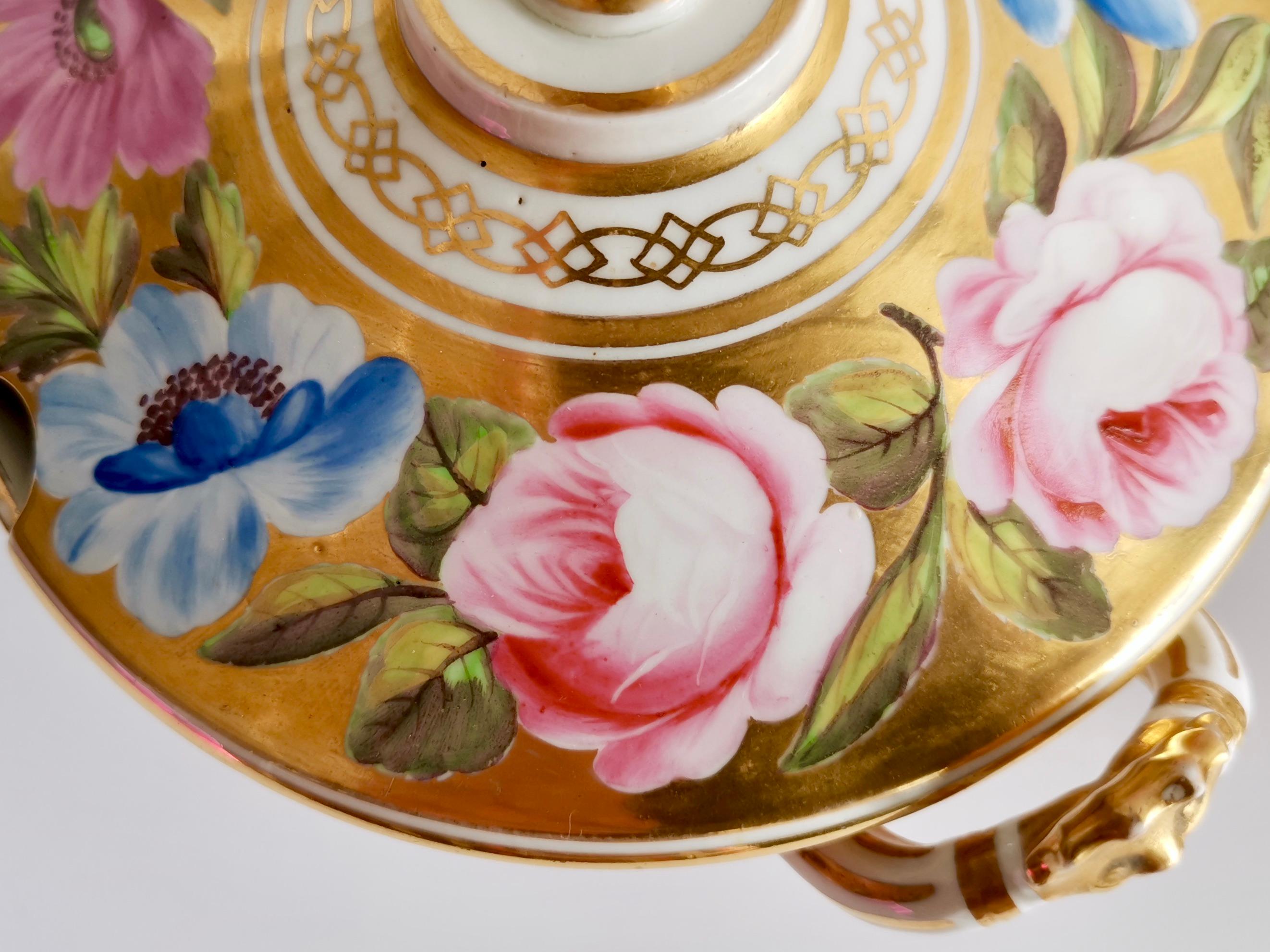 Coalport Paar vergoldete Soßenterrinen mit Blumenmuster, Marquess of Anglesey, um 1820 im Angebot 2