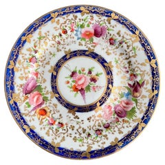 Coalport Plate, Cobalt Blue, Gilt Vines and Flowers, Regency 1815-1820