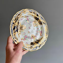 Coalport Plate, Cobalt Blue, Tooled Gilt and Birds, ca 1870