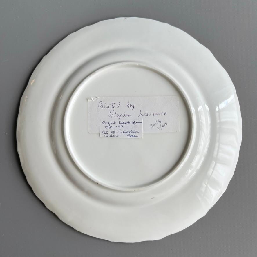 Plato Coalport, azul cobalto con prímula púrpura de Stephen Lawrance, 1840 en venta 3