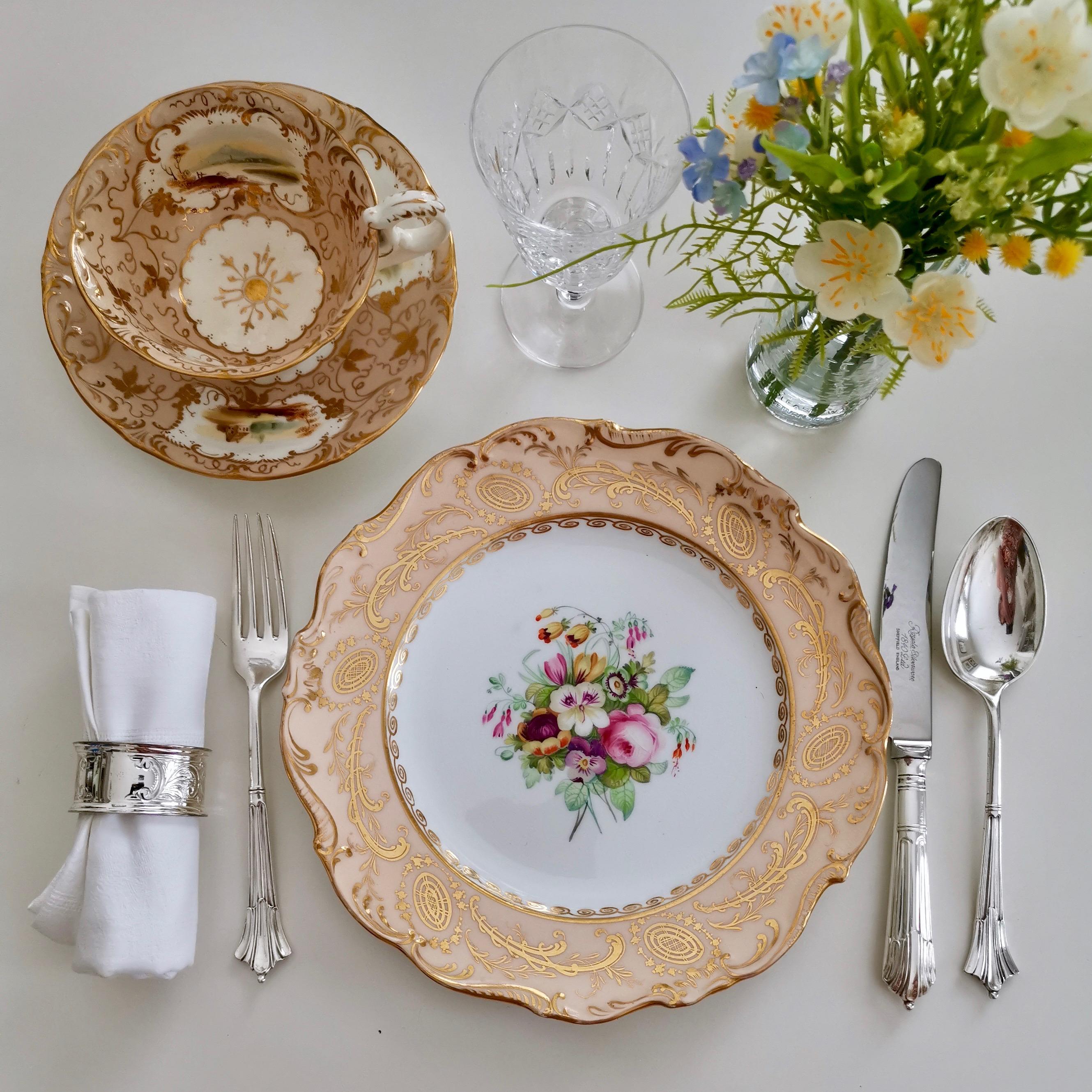 This is a very beautiful dessert plate made by Coalport in about 1840. It was made in the well-known 