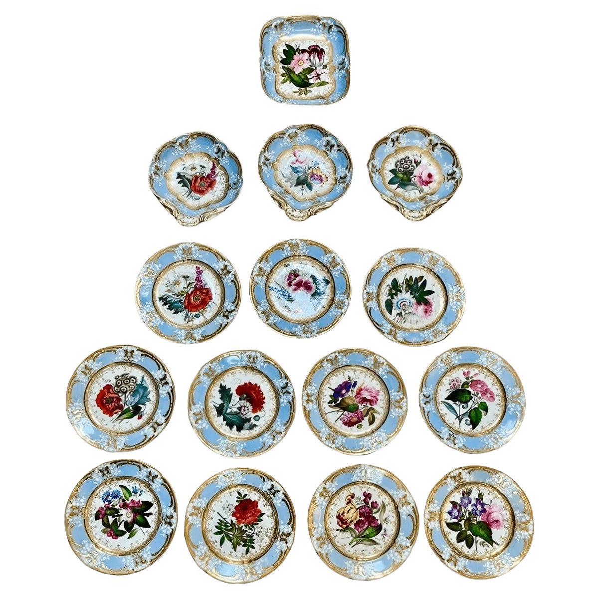 Piatti di Coalport, pezzi da portata, eccezionale pittura floreale, porcellana feldspatica