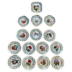 Antique Coalport Plates, Serving Pieces, Exceptional Floral Painted, Feldspar Porcelain