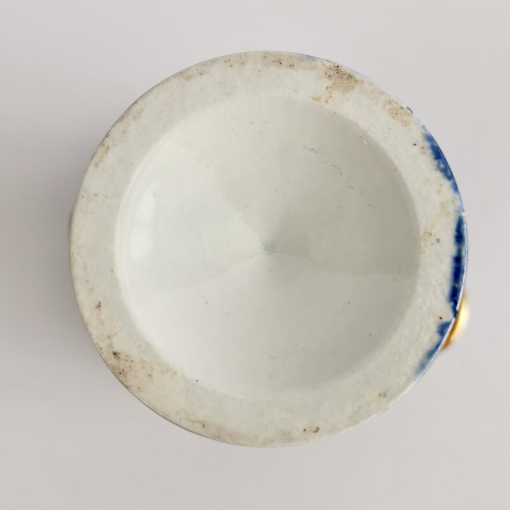 Coalport Porcelain Campana Vase, Cobalt Blue, Gilt and Flowers, Regency ca 1815 7