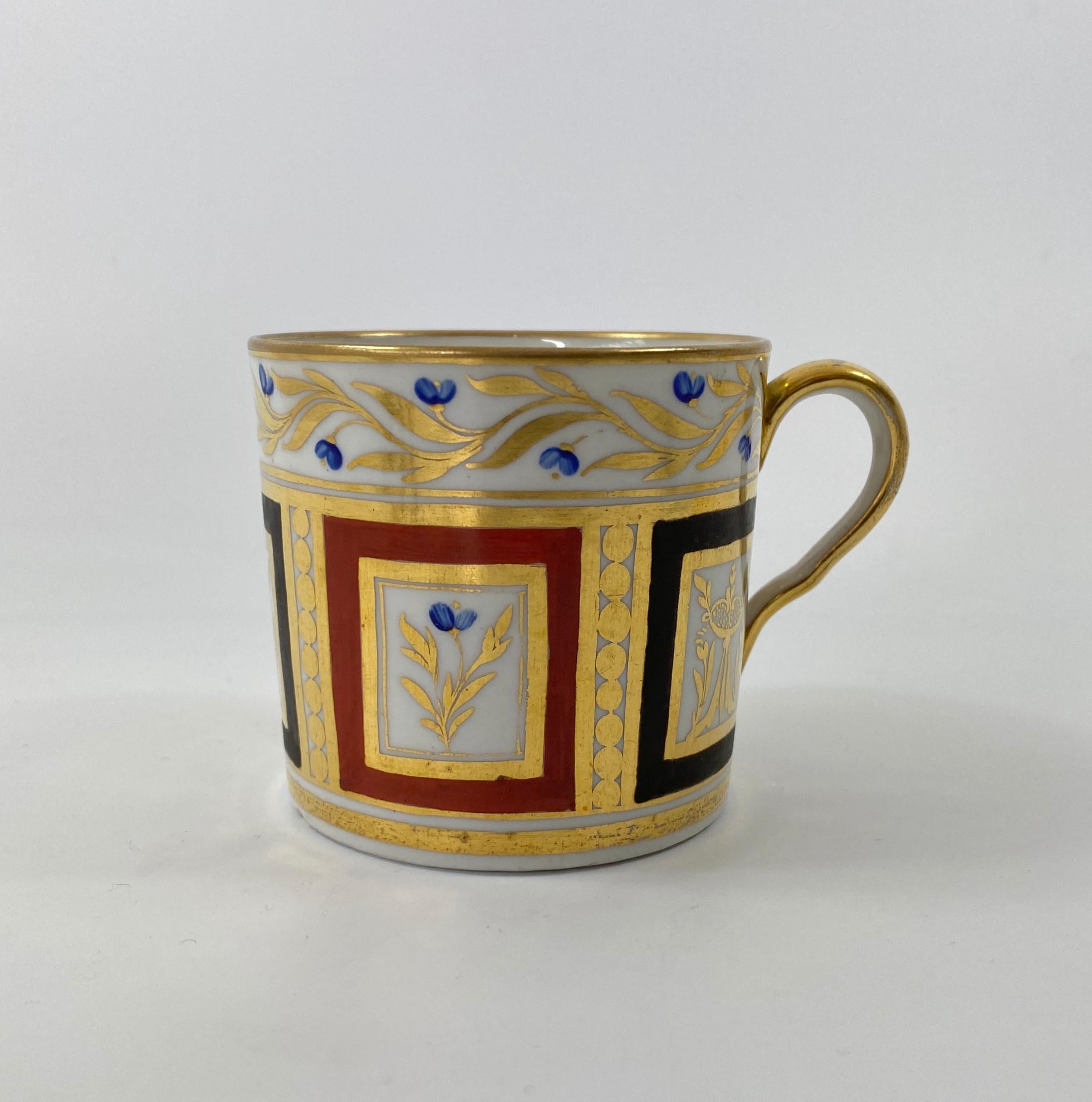 Early 19th Century Coalport Porcelain Coffee Can & Saucer, C. 1810