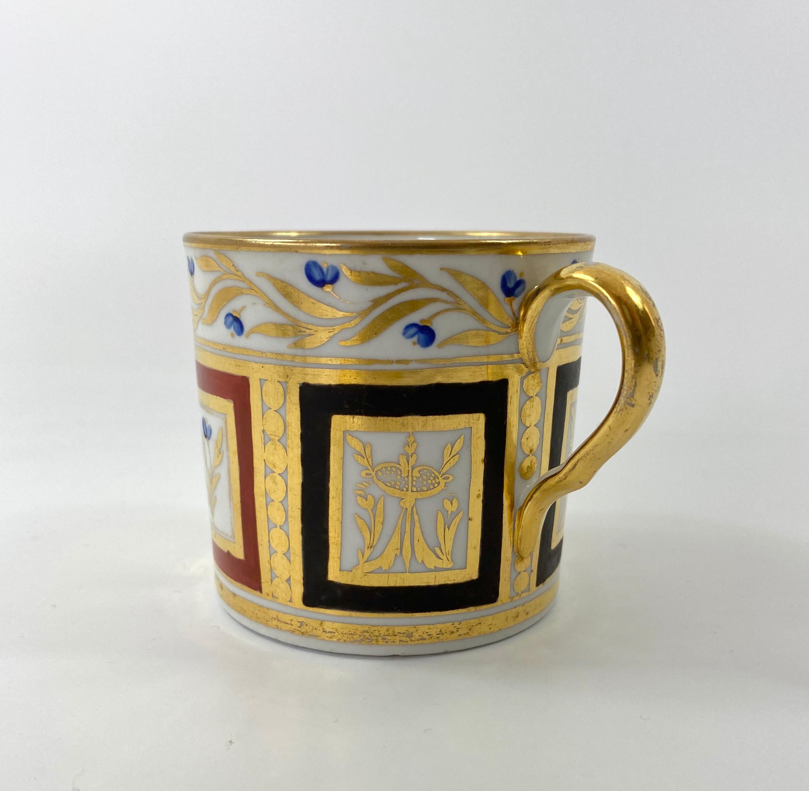 Coalport Porcelain Coffee Can & Saucer, C. 1810 1