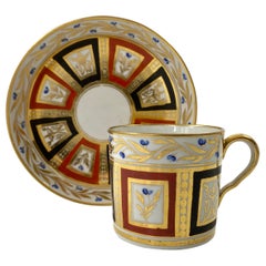 Coalport Porcelain Coffee Can & Saucer, C. 1810