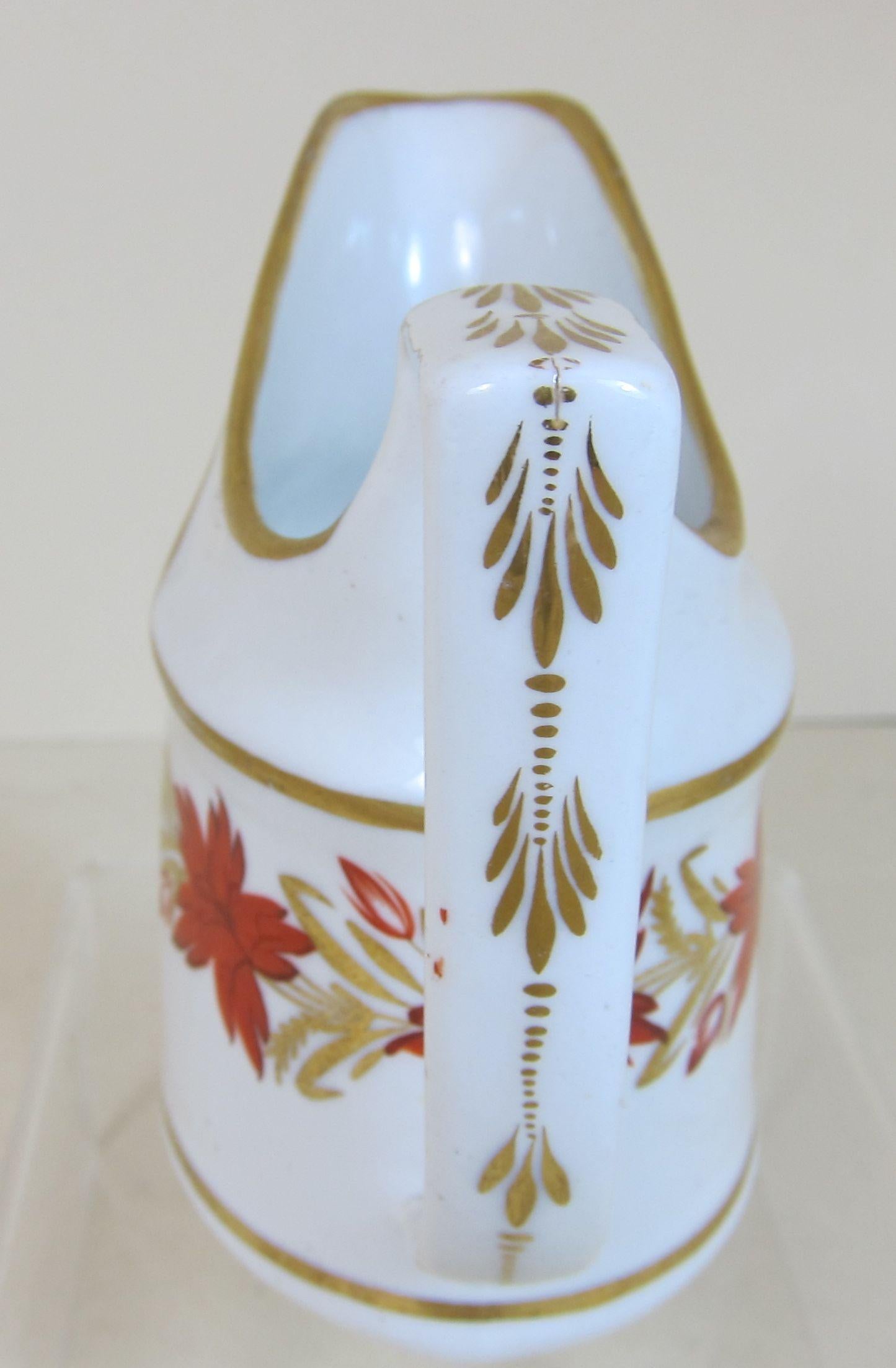 Coalport Porcelain Creamer Decorated with Red and Gilt Flowers In Good Condition In London, GB