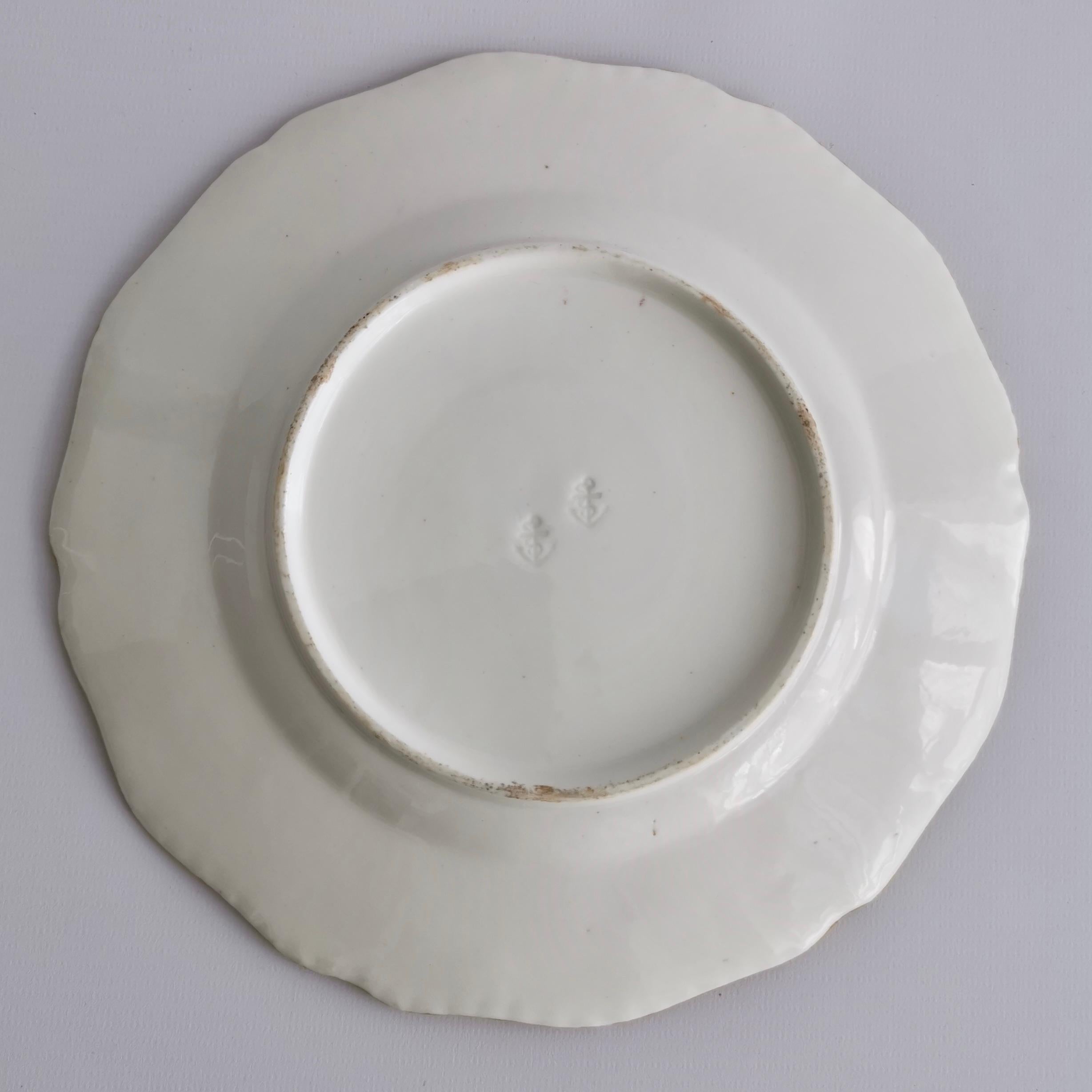 Coalport Porcelain Part-Dessert Service, Maroon Botanical Cecil Jones, 1820-1825 11