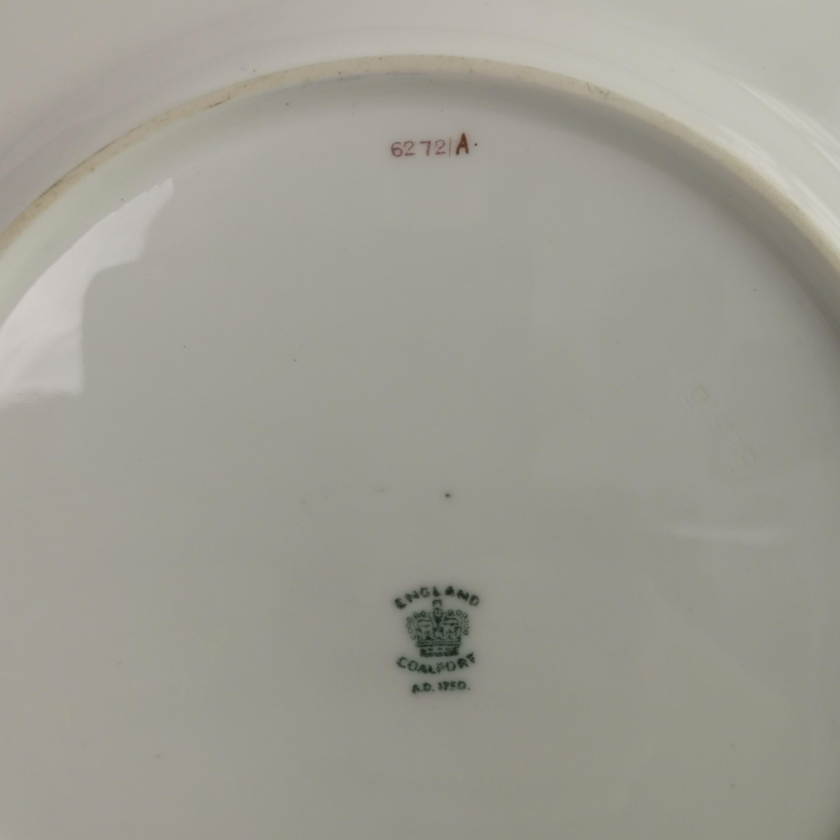 Coalport Porcelain Plate, Green with Sèvres Style Flowers and Gilt, 1882 2
