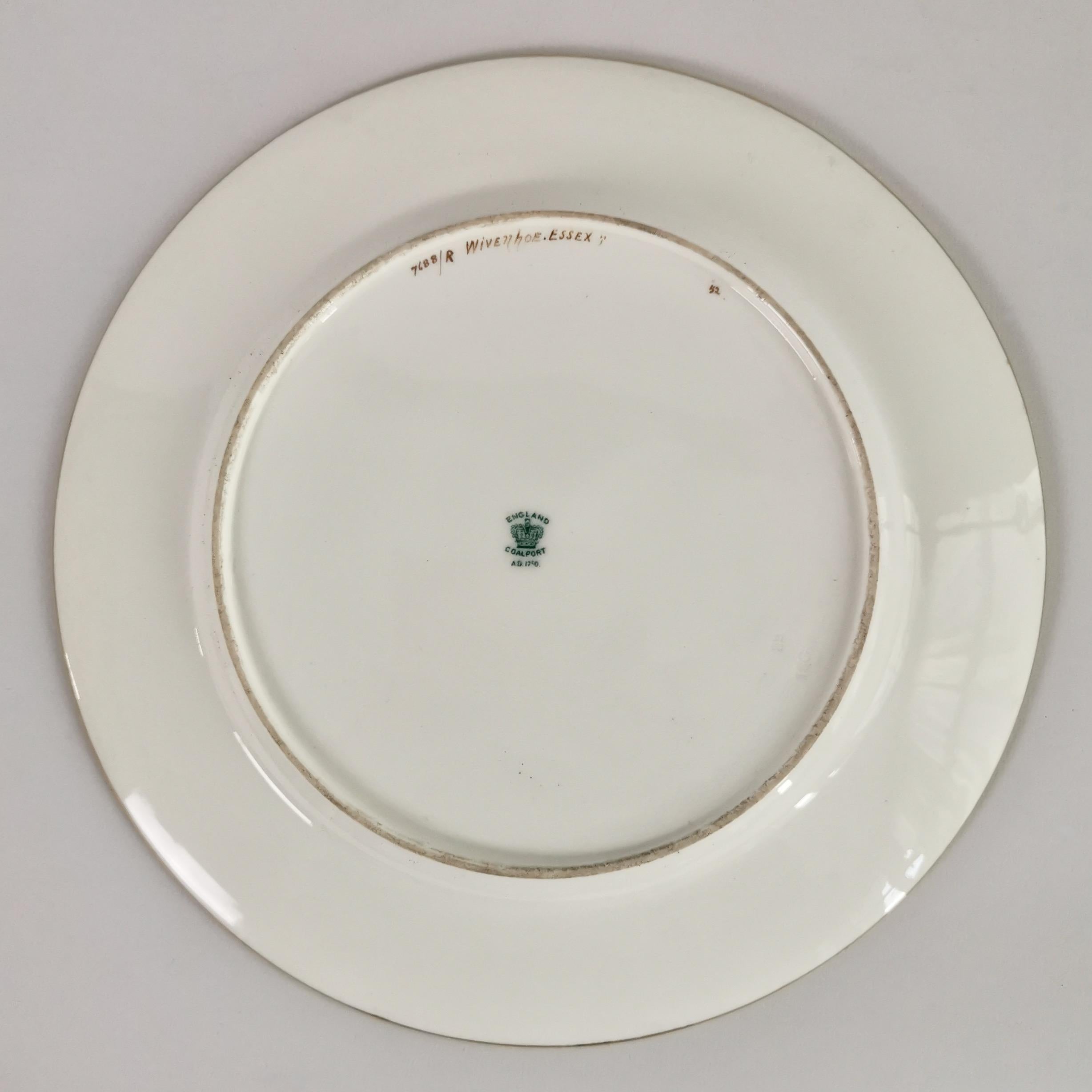 Coalport Porcelain Plate, Landscape Painting by Ted Ball, 1910 4