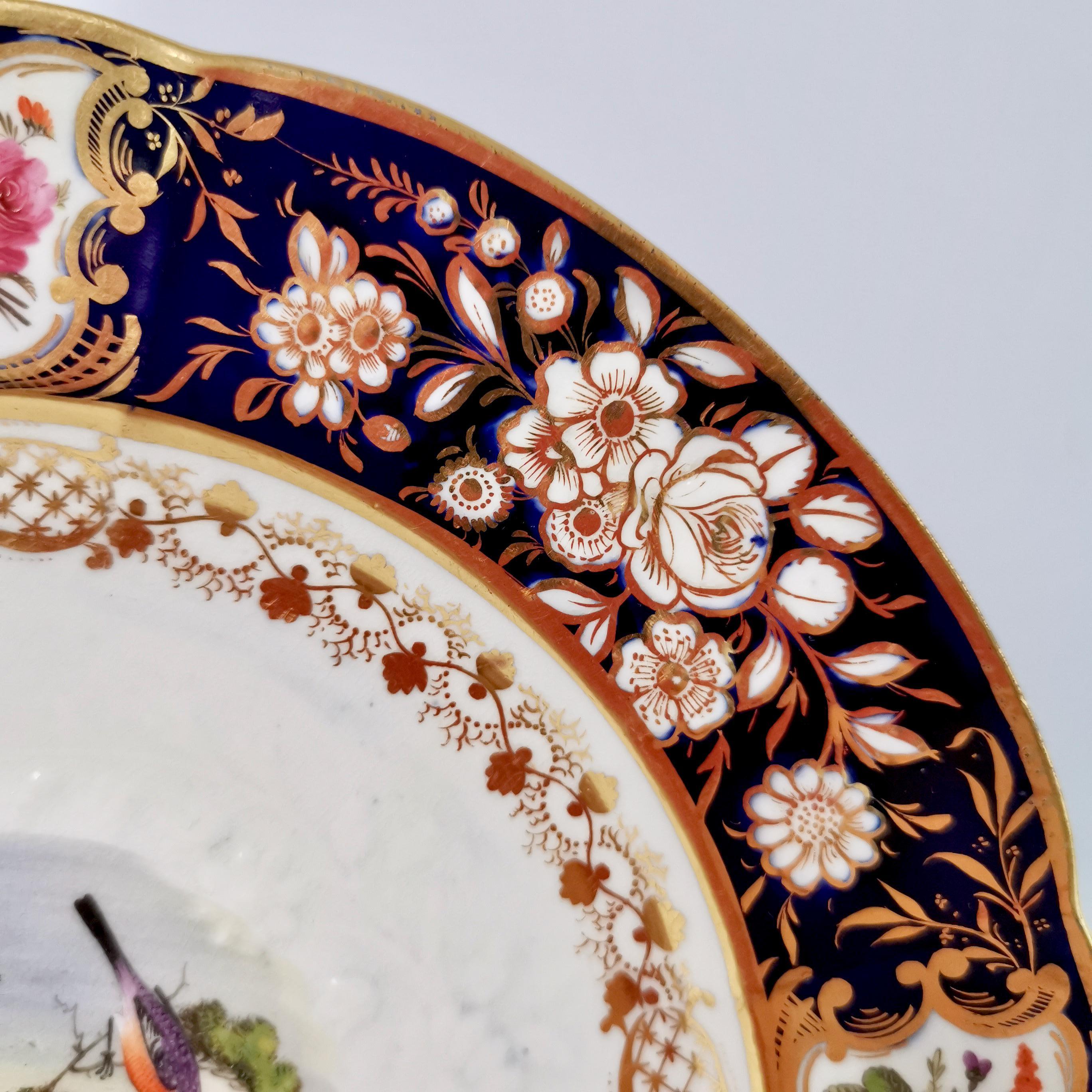 Coalport Porcelain Plate, New Embossed Relief Moulded with Birds, Regency ca1815 In Good Condition For Sale In London, GB