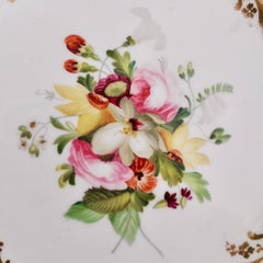 Coalport Porcelain Plate, Sky Blue with Flowers by Thomas Dixon, 1845-1850 '1'