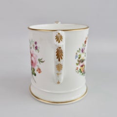 Coalport Porcelain Porter Mug, Flowers by Thomas Dixon for William Cooke, 1845