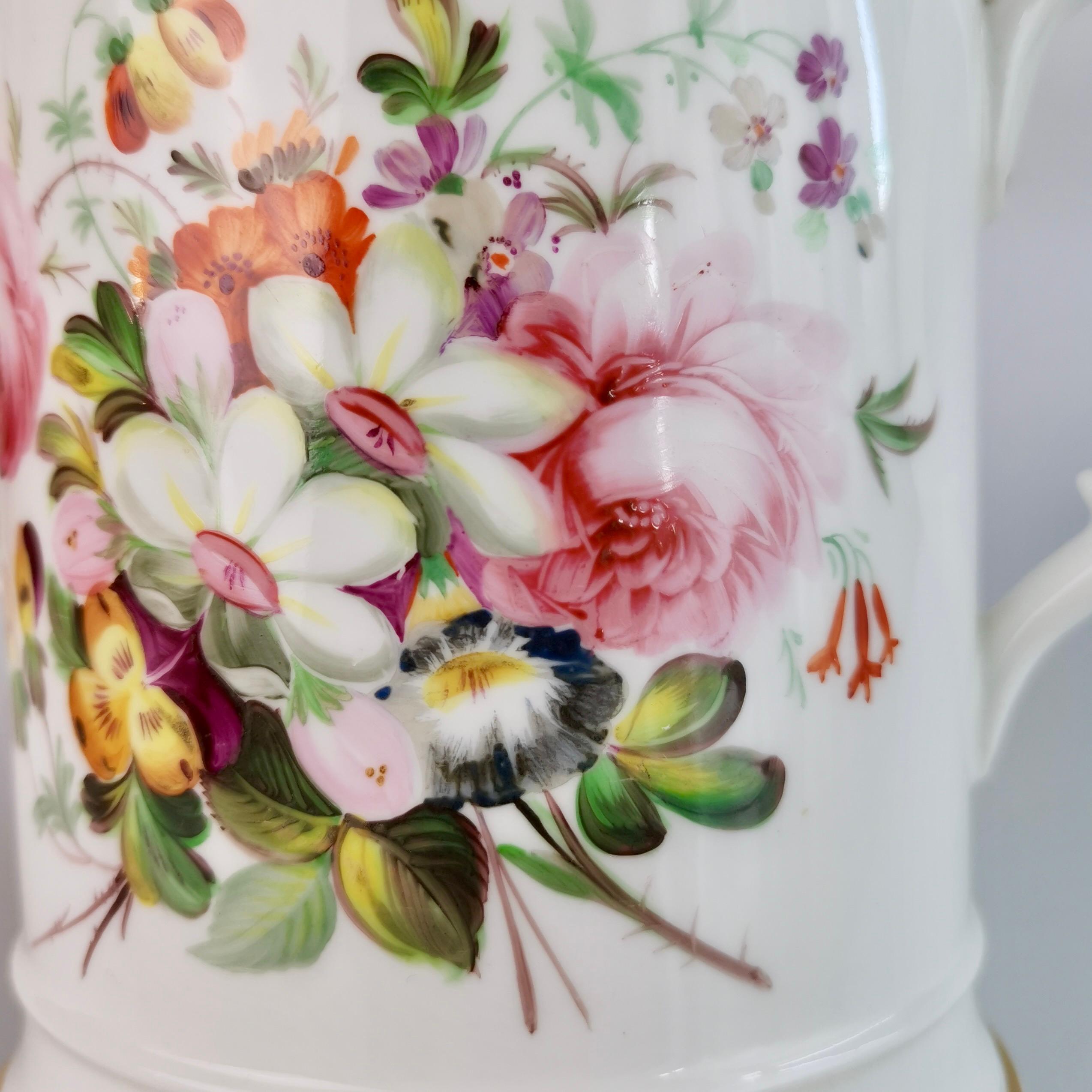 Coalport Porcelain Porter Mug, Flowers by Thomas Dixon for William Cooke, 1845 1