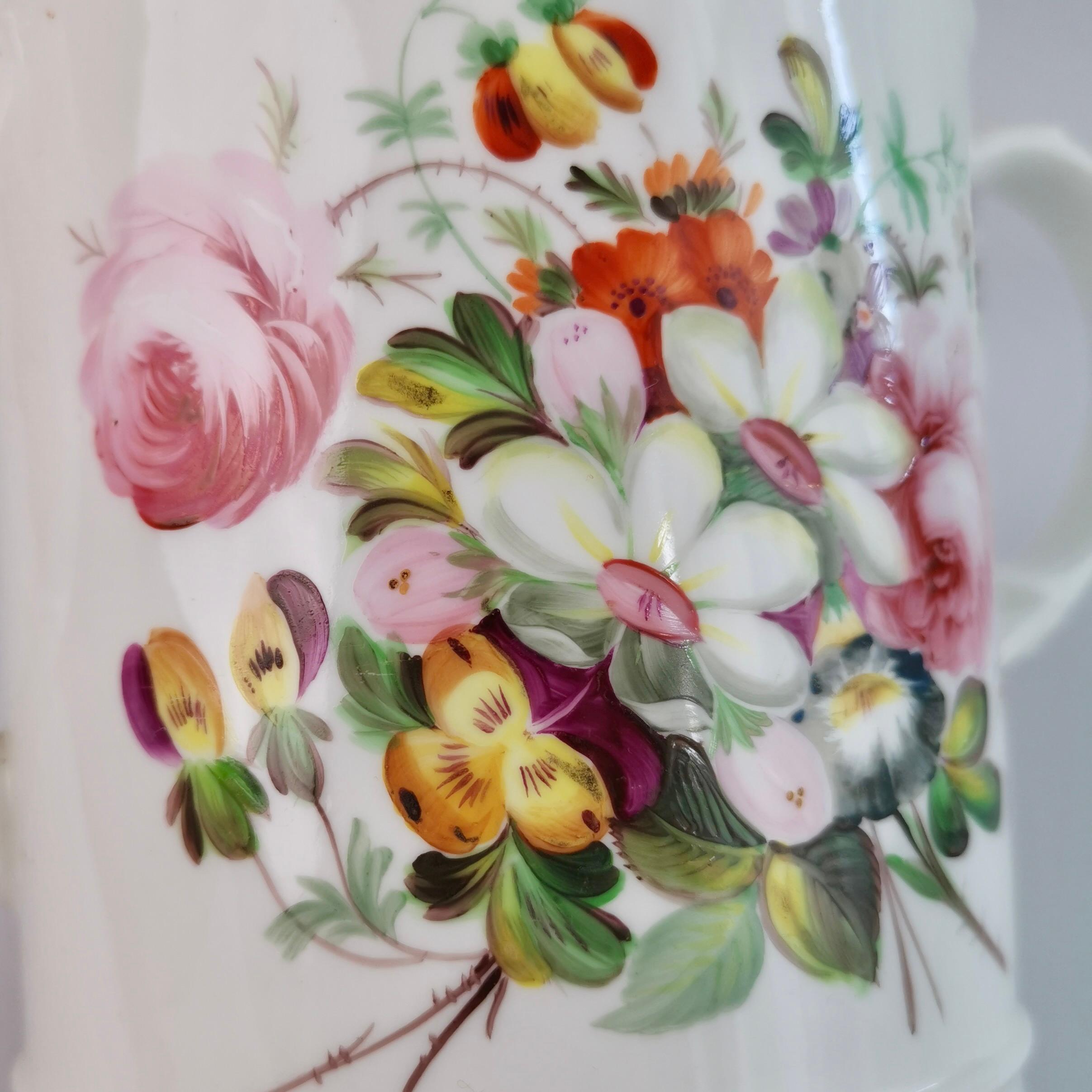 Coalport Porcelain Porter Mug, Flowers by Thomas Dixon for William Cooke, 1845 2