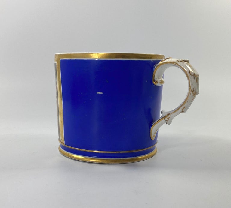 English Coalport Porcelain Porter Mug, J.H. Smith, Dated 1820 For Sale