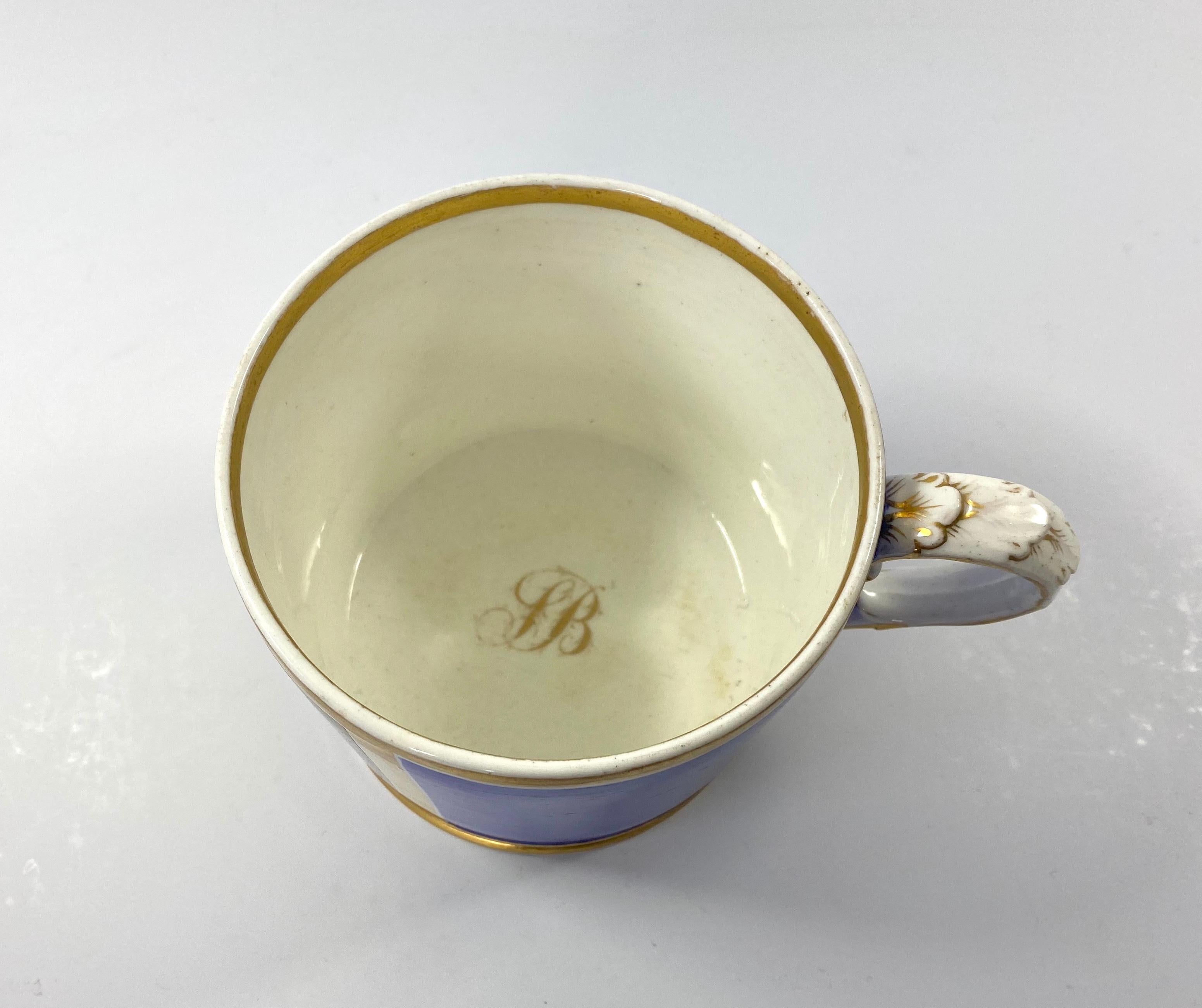 Fired Coalport Porcelain Porter Mug, J.H. Smith, Dated 1820 For Sale