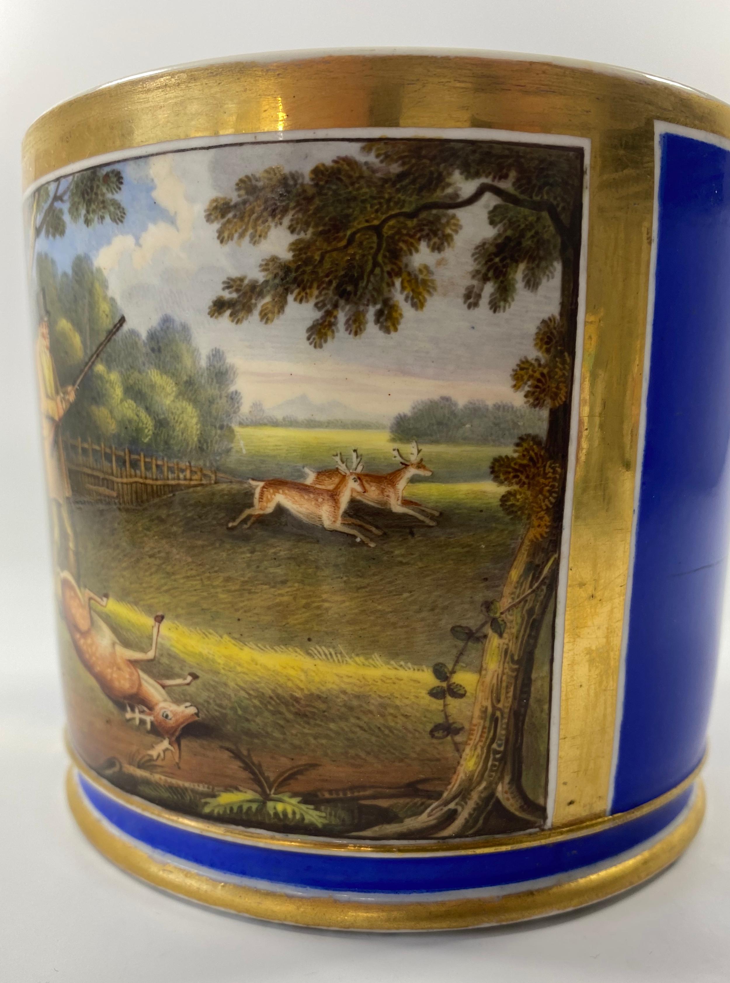 Early 19th Century Coalport Porcelain Porter Mug, J.H. Smith, Dated 1820 For Sale