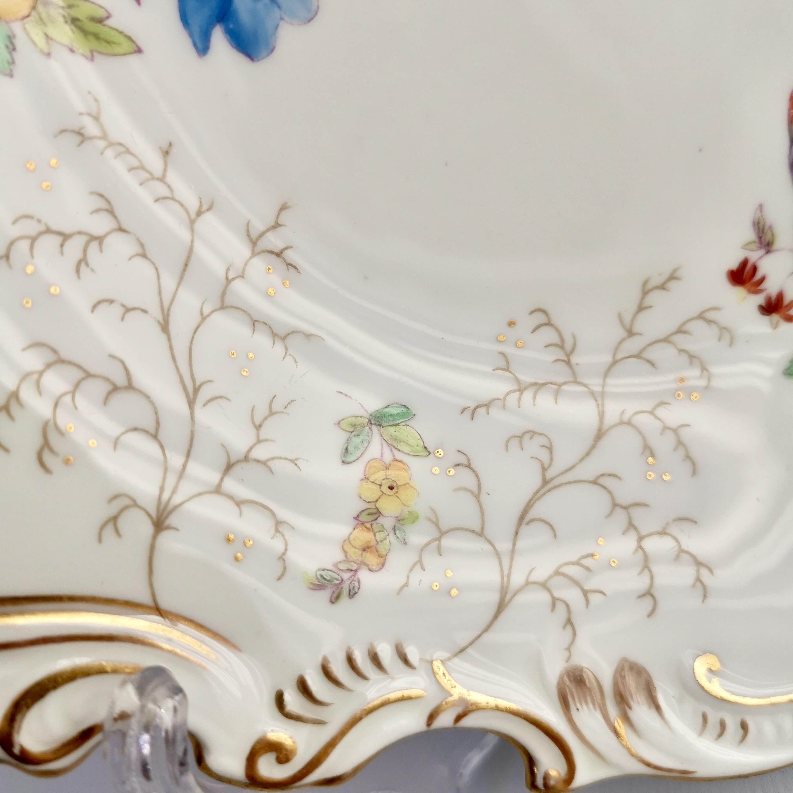 Coalport Porcelain Serving Dish, White with Flowers, Victorian, 1891-1926 2