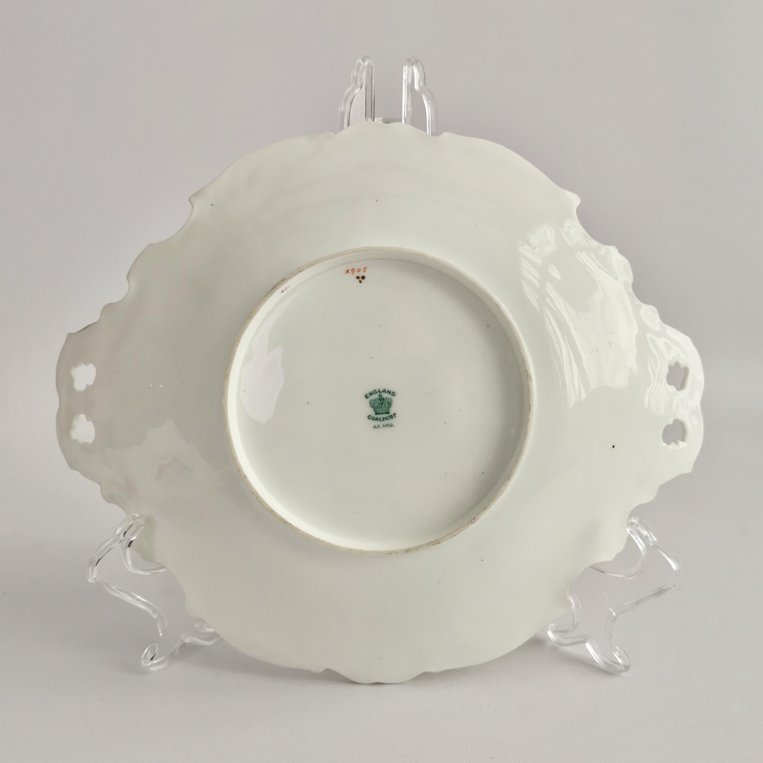 Coalport Porcelain Serving Dish, White with Flowers, Victorian, 1891-1926 For Sale 4