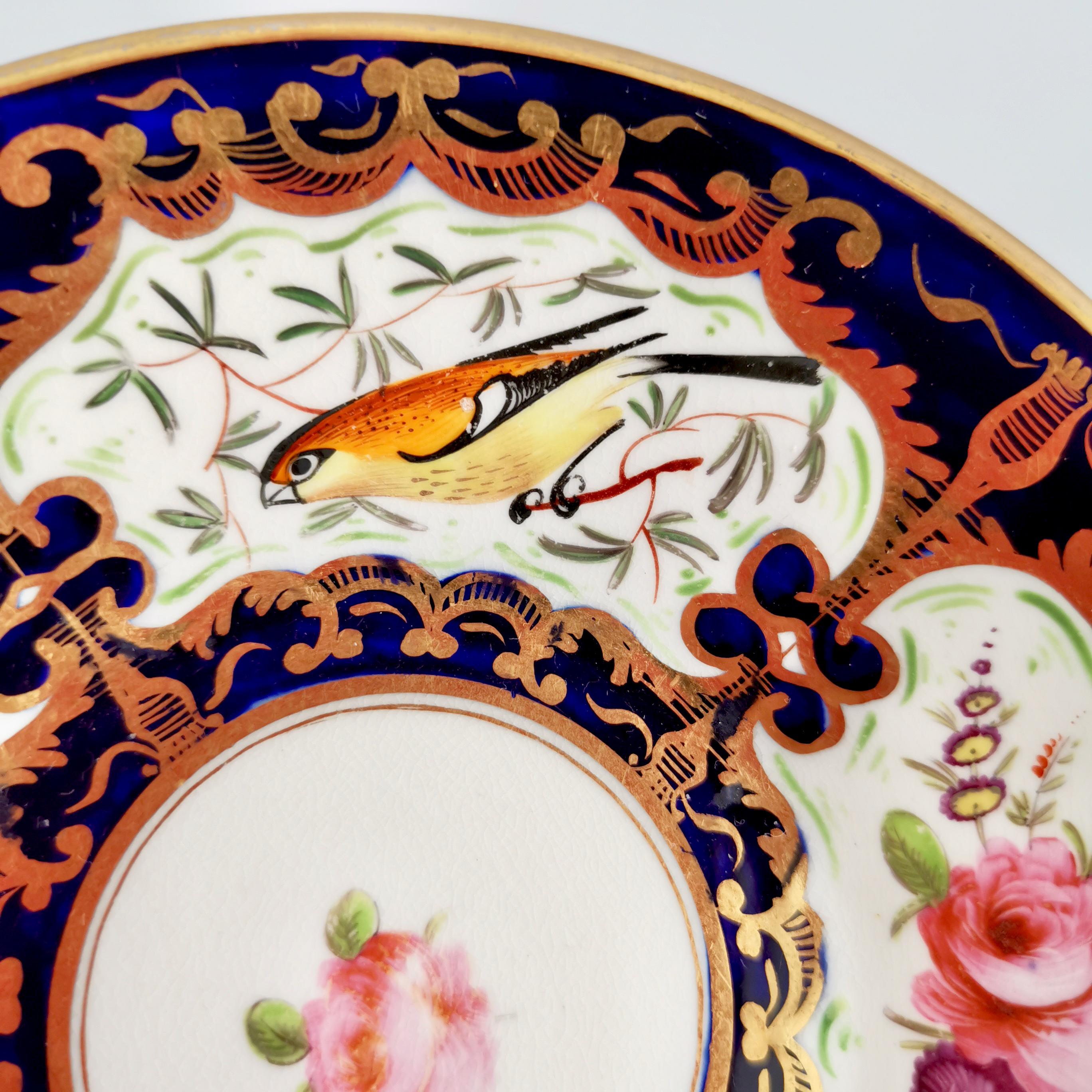 Coalport Porcelain Teacup, Cobalt Blue, Gilt and Birds Patt. 759, Regency c 1815 In Good Condition In London, GB