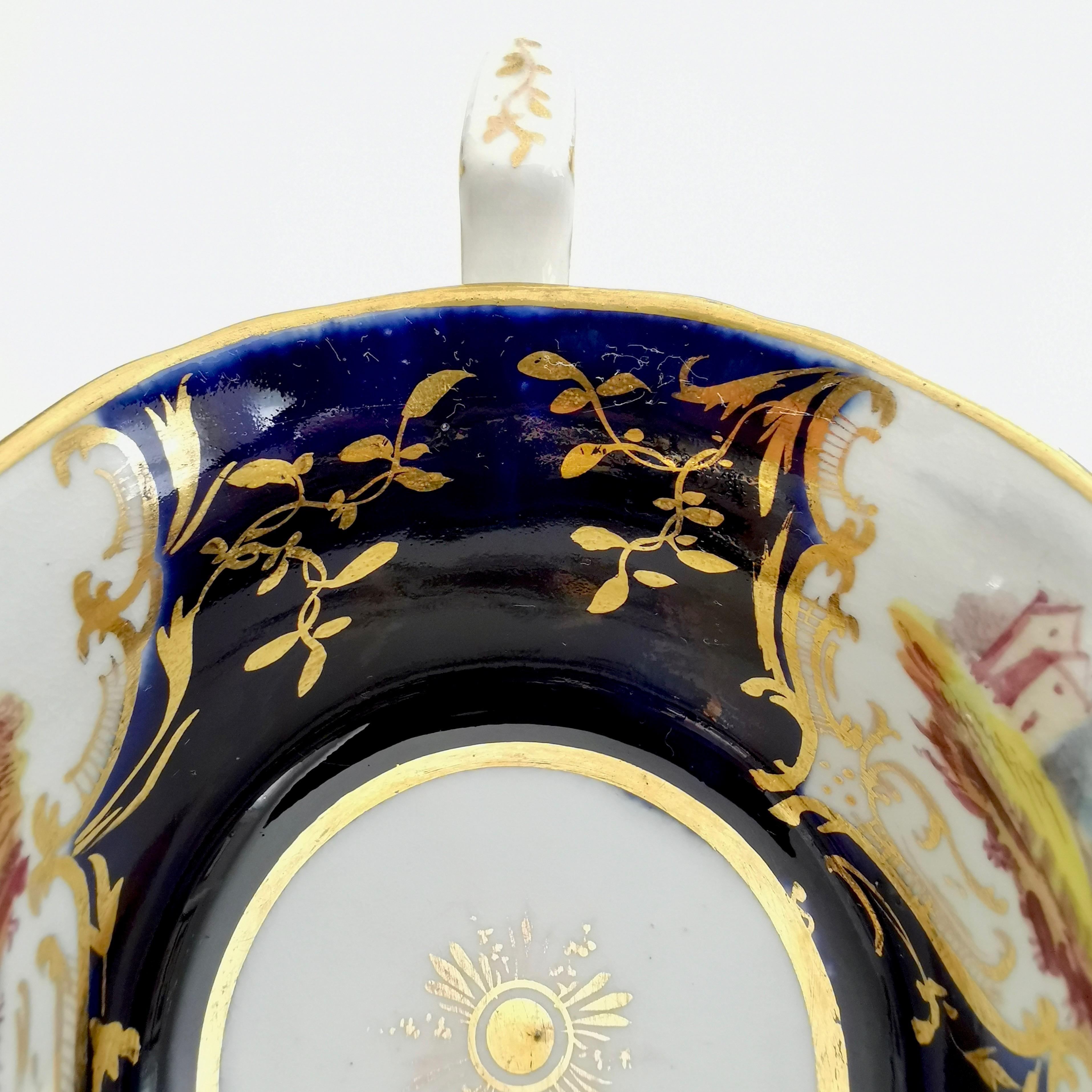 Coalport Porcelain Teacup, Cobalt Blue with Landscapes, Regency, circa 1823 8