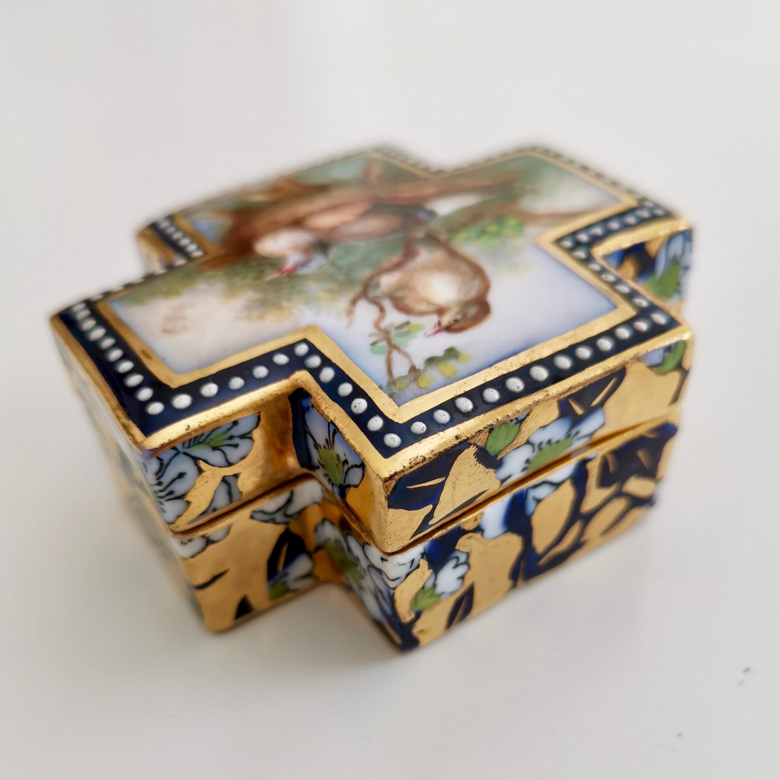 Coalport Porcelain Trinket Box, Japonism, Birds by John Randall, 1865-1870 4