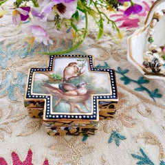 Coalport Porcelain Trinket Box, Japonism, Birds by John Randall, 1865-1870