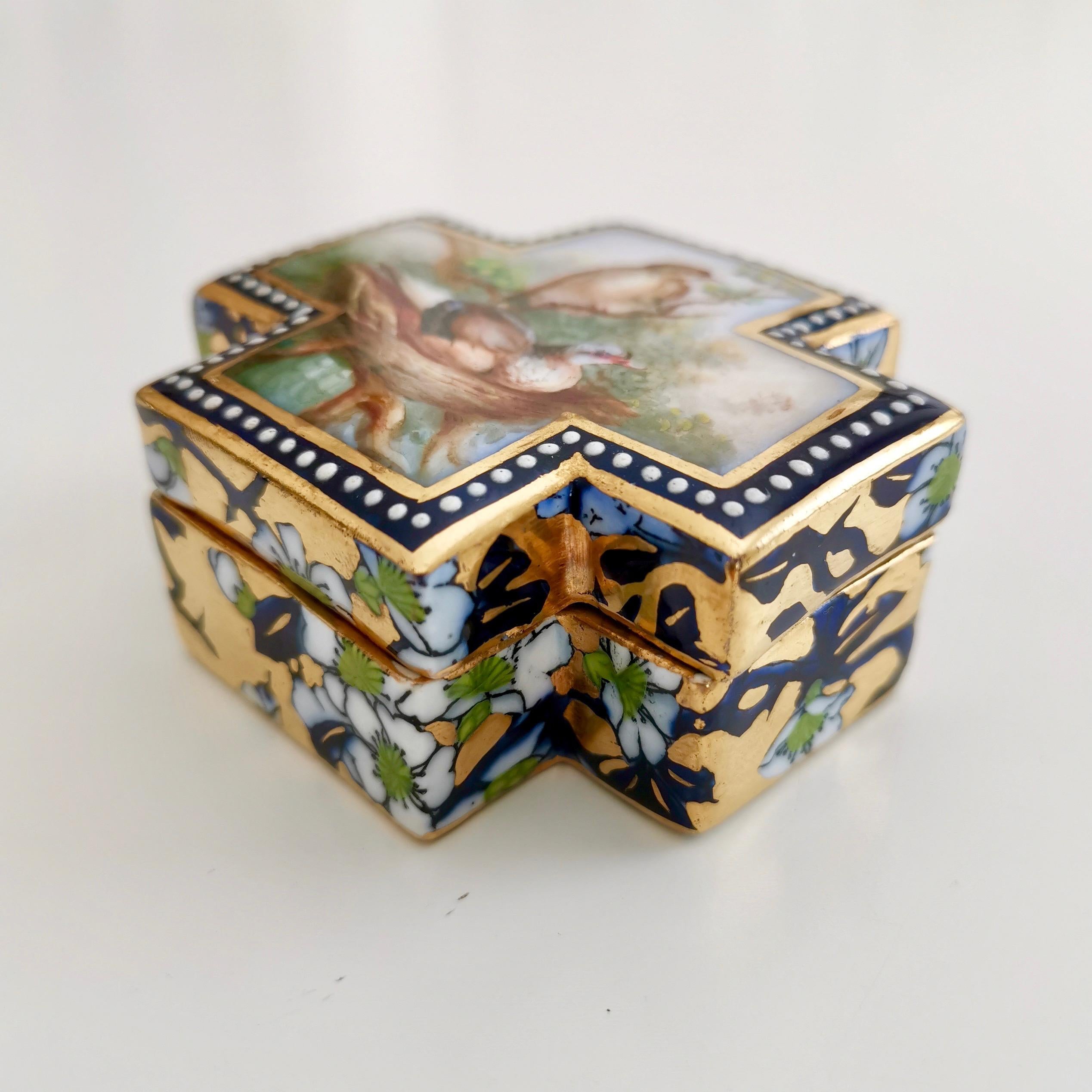 Coalport Porcelain Trinket Box, Japonism, Birds by John Randall, 1865-1870 In Good Condition In London, GB