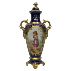 Antique Coalport Porcelain Vase and Cover, Tom Keeling, c. 1900