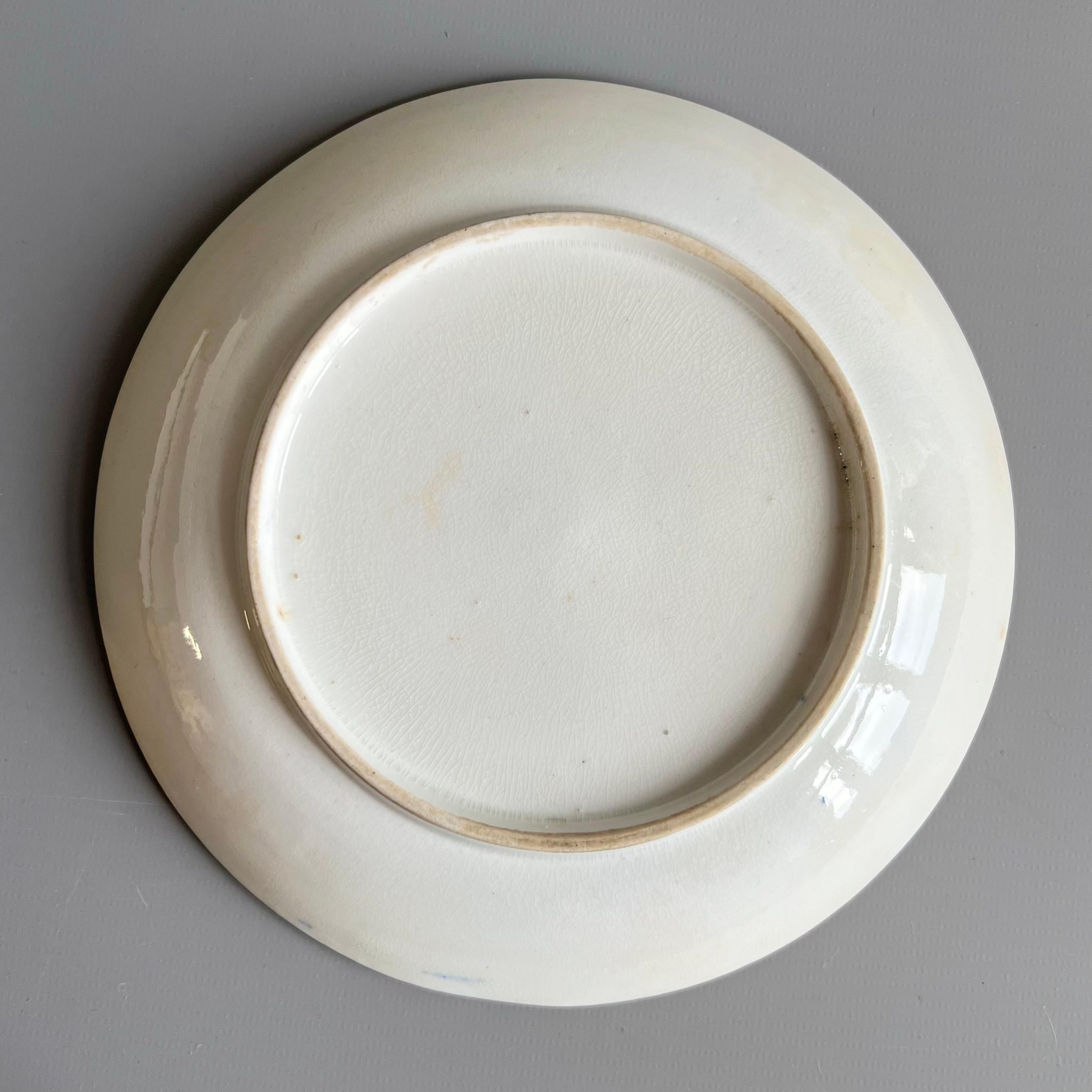 Assiette à soucoupe Coalport, bleu cobalt, doré et oiseaux, Régence, vers 1815 en vente 7