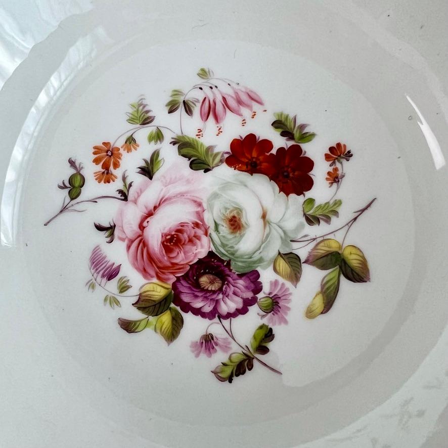 Porcelain Coalport Slop Bowl, Moss Green, Gilt and Flowers, patt. 967, Regency ca 1820 For Sale