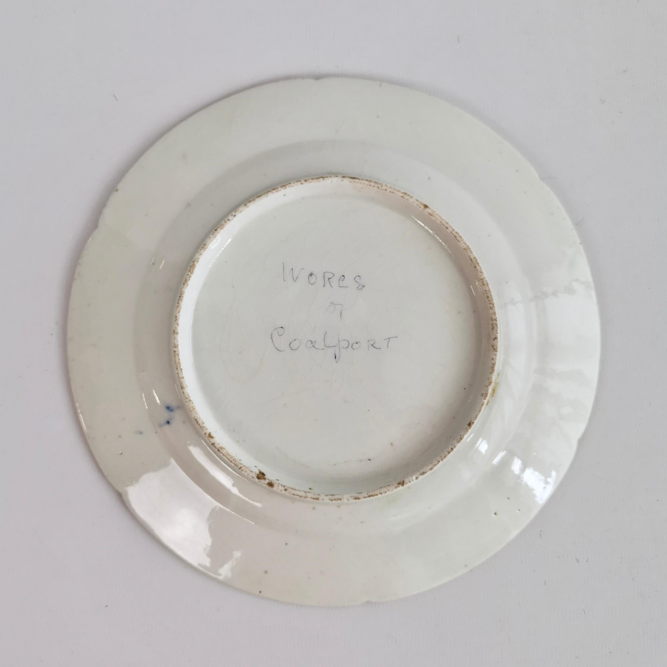 Coalport Small Porcelain Plate, Cobalt Blue, Gilt and Flowers, Regency 1810-1815 4