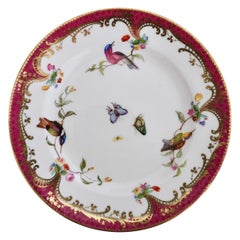 Antique Coalport Small Porcelain Plate, Humming Birds by John Randall, circa 1865