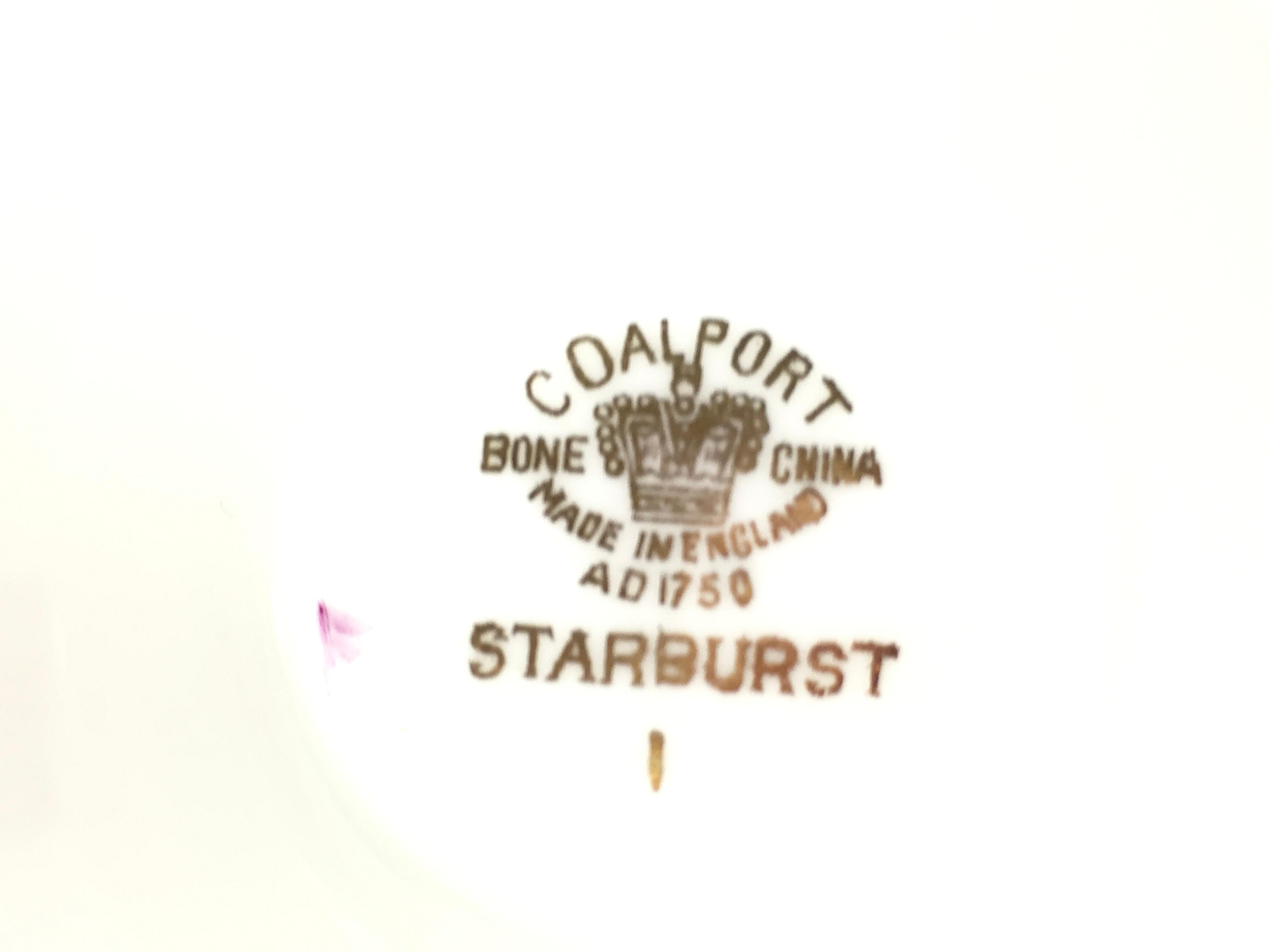 Service de table 5 pièces Aqua et Or de Coalport Starburst pour 11 personnes en vente 8