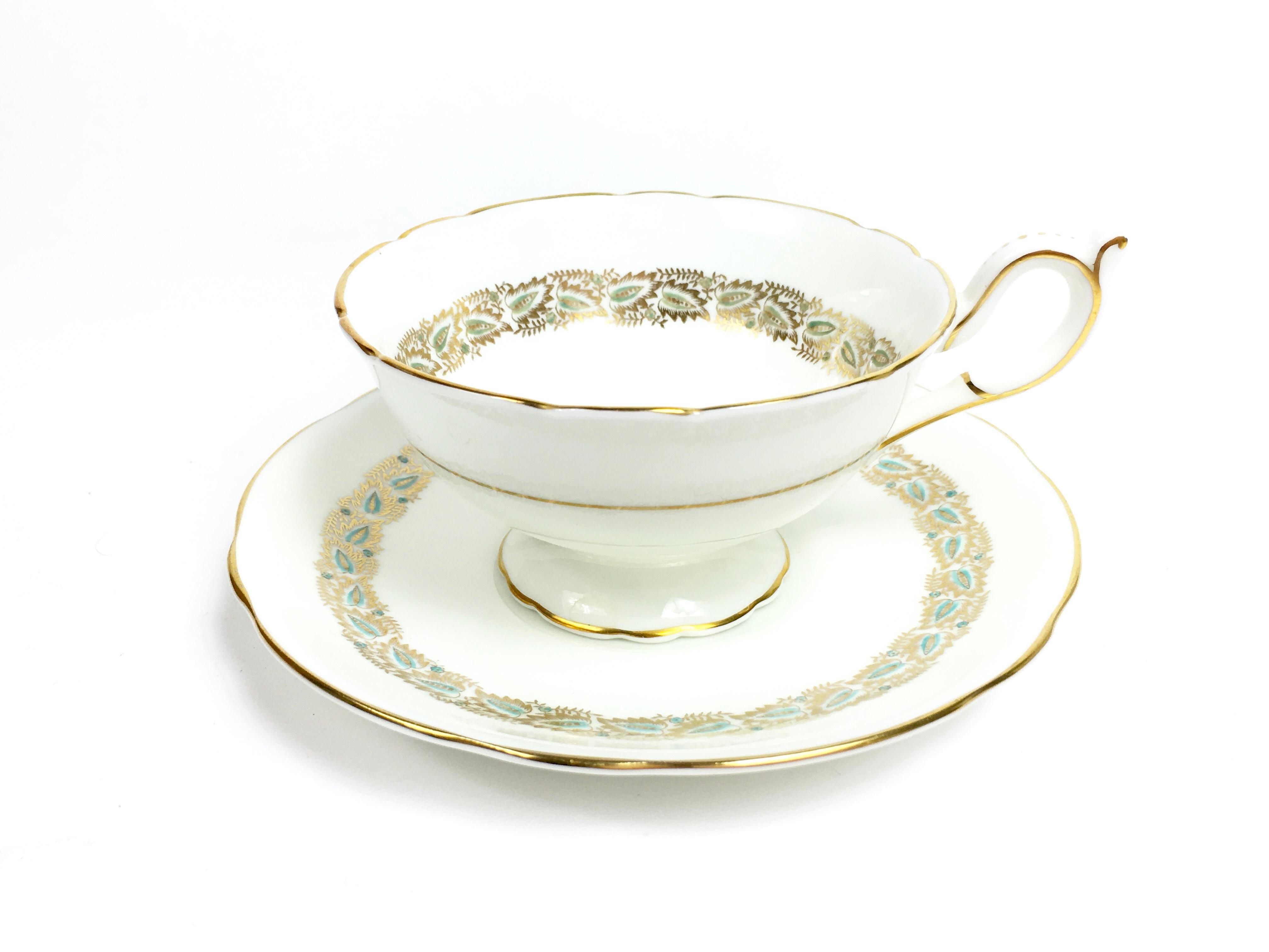 Service de table 5 pièces Aqua et Or de Coalport Starburst pour 11 personnes en vente 4