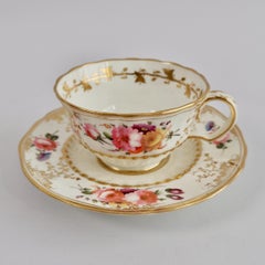 Coalport Teacup Trio, Floral, Hockeystick Shape Patt.966, Regency, circa 1820