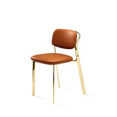Chaise Coast en cuir naturel Cotto et laiton poli par Branch