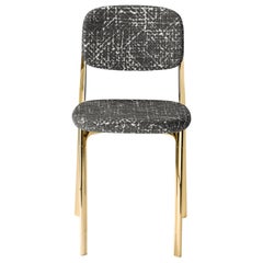 Coast Chair in Dark Gray Fabric with Polished Brass by Branch