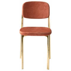 Coast Chair in Lucky Nabuck Leather with Polished Brass by Branch