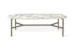 Coast Dining Table in Calacatta Gold Marble Top with Brown Brass Legs by Branch